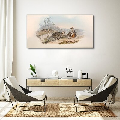 Ducks in a tropical setting Print on canvas