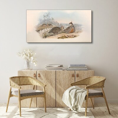 Ducks in a tropical setting Print on canvas