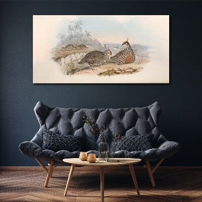Ducks in a tropical setting Print on canvas