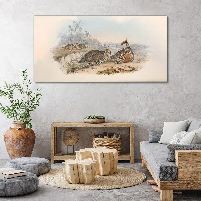 Ducks in a tropical setting Print on canvas