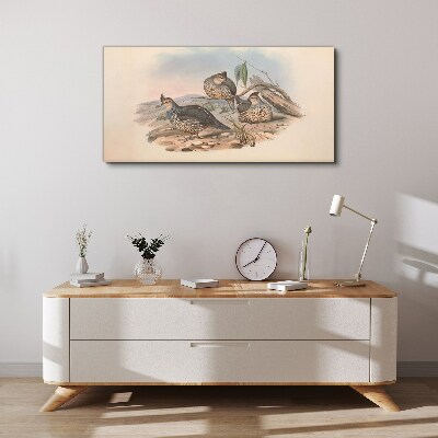 Peaceful bird life on the beach Print on canvas