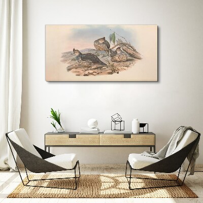 Peaceful bird life on the beach Print on canvas