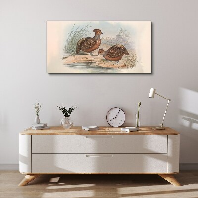 A peaceful landscape with birds Canvas wall art