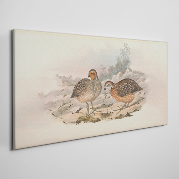 A pair of birds on a delicate background Print on canvas