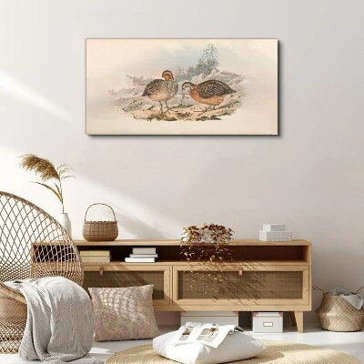 A pair of birds on a delicate background Print on canvas
