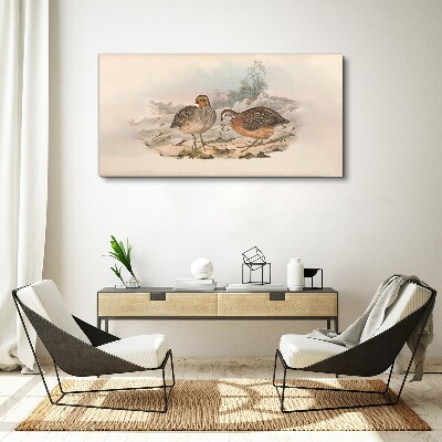 A pair of birds on a delicate background Print on canvas