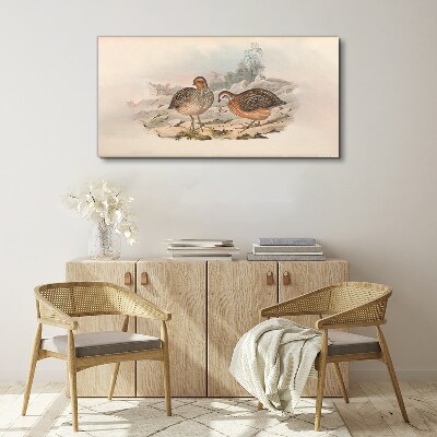 A pair of birds on a delicate background Print on canvas