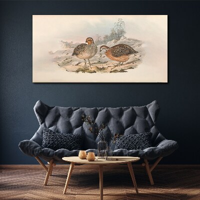 A pair of birds on a delicate background Print on canvas