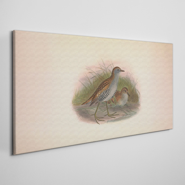 Birds in the grass Print on canvas