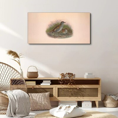 Birds in the grass Print on canvas