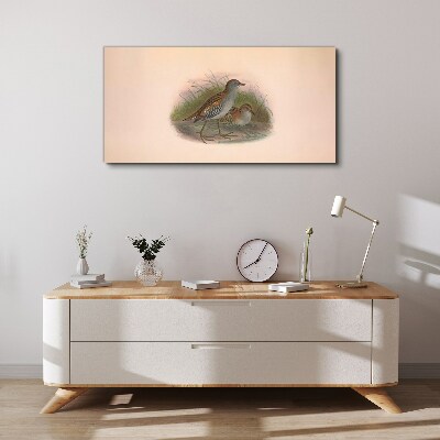 Birds in the grass Print on canvas