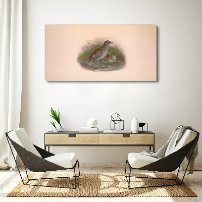 Birds in the grass Print on canvas