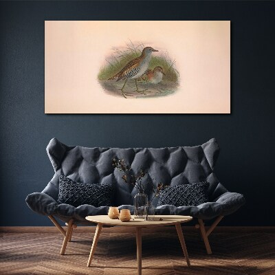 Birds in the grass Print on canvas