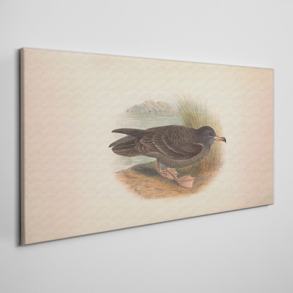 A bird on the water's edge Canvas wall art