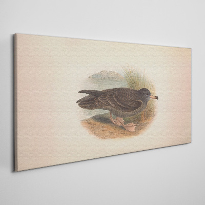 A bird on the water's edge Canvas wall art