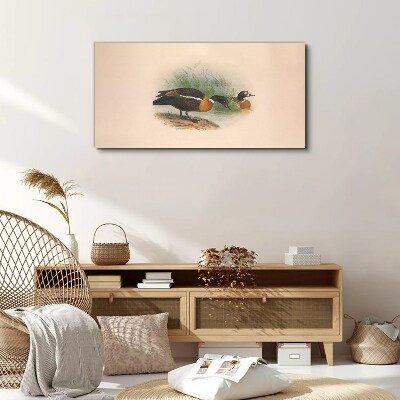 Animals birds beige Canvas print