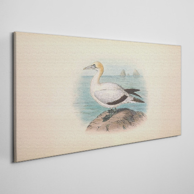Sea bird in the water Canvas wall art