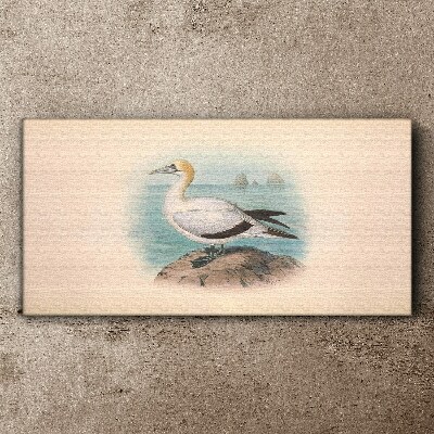 Sea bird in the water Canvas wall art