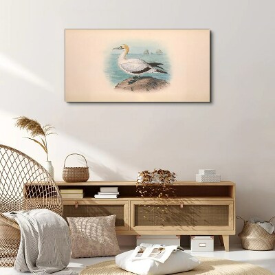 Sea bird in the water Canvas wall art