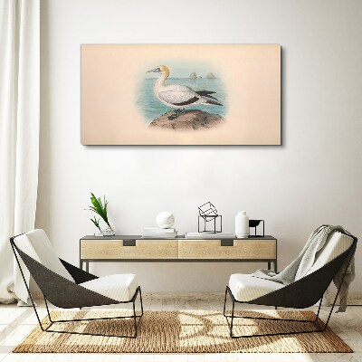 Sea bird in the water Canvas wall art