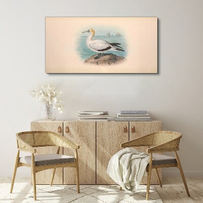 Sea bird in the water Canvas wall art
