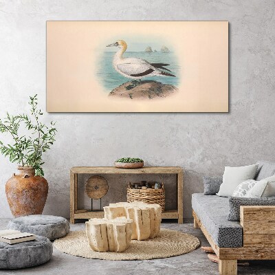 Sea bird in the water Canvas wall art