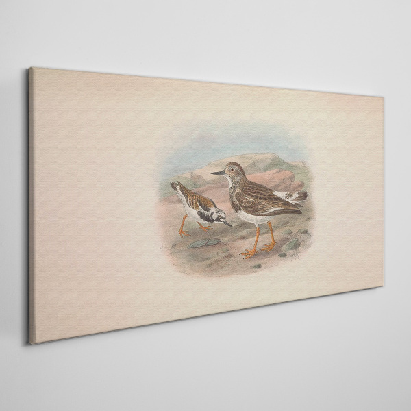Birds in a desert landscape Print on canvas