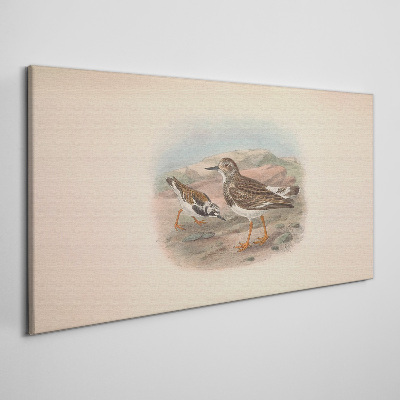 Birds in a desert landscape Print on canvas