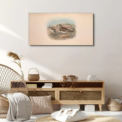 Birds in a desert landscape Print on canvas