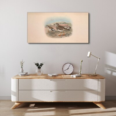 Birds in a desert landscape Print on canvas
