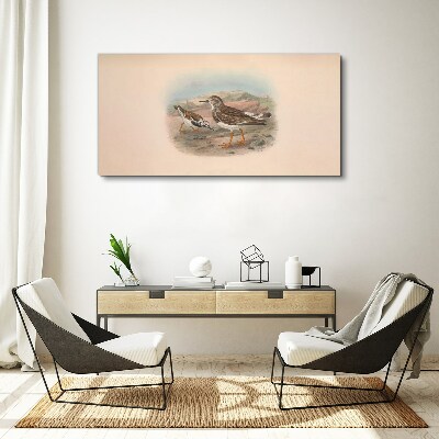 Birds in a desert landscape Print on canvas