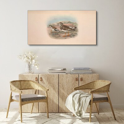 Birds in a desert landscape Print on canvas