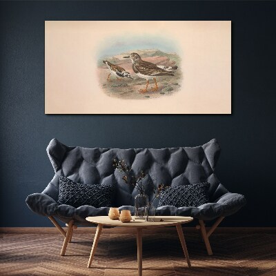 Birds in a desert landscape Print on canvas