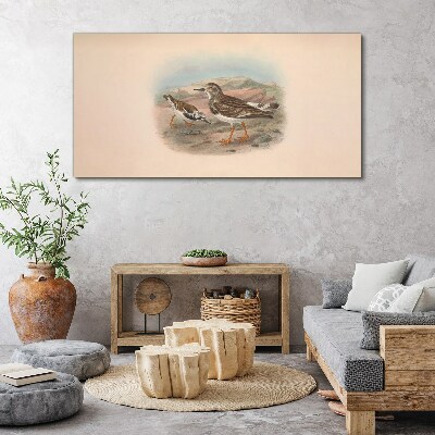 Birds in a desert landscape Print on canvas