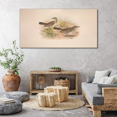 Animals birds beige Canvas print