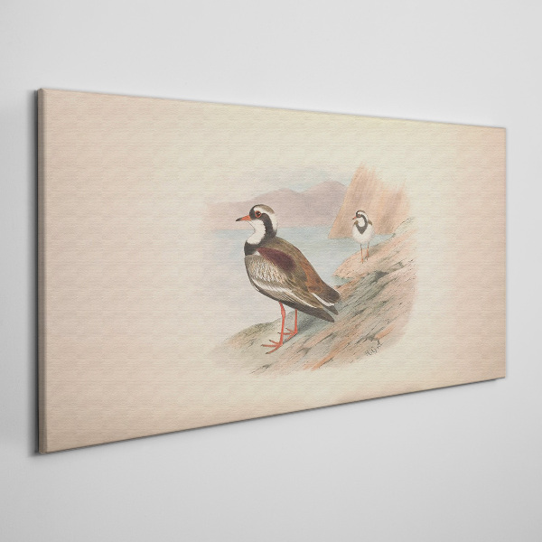 Birds over the water Print on canvas
