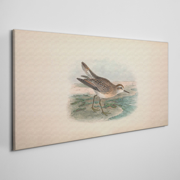 A migratory bird in the background of the landscape Print on canvas