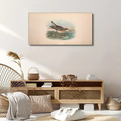 A migratory bird in the background of the landscape Print on canvas