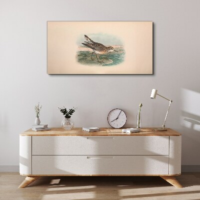 A migratory bird in the background of the landscape Print on canvas