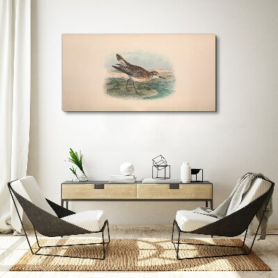 A migratory bird in the background of the landscape Print on canvas