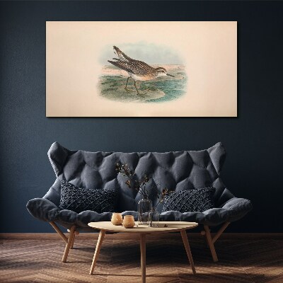 A migratory bird in the background of the landscape Print on canvas