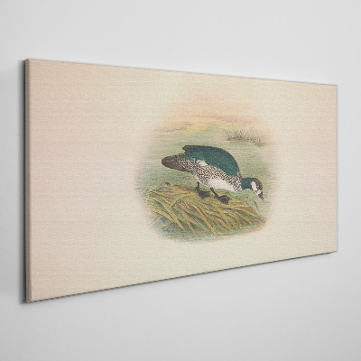 Bird on a water background Canvas wall art