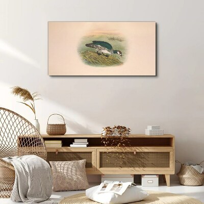 Bird on a water background Canvas wall art