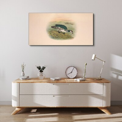 Bird on a water background Canvas wall art