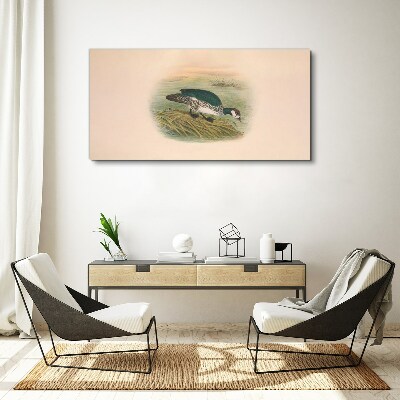Bird on a water background Canvas wall art