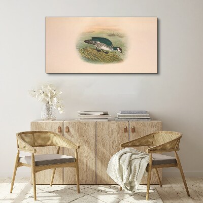 Bird on a water background Canvas wall art