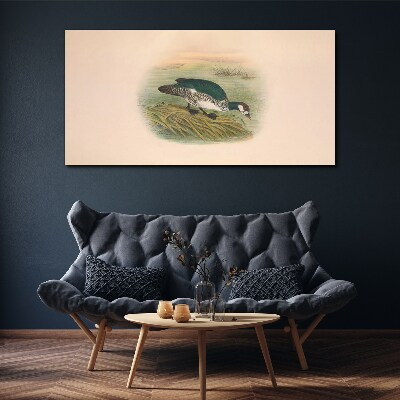 Bird on a water background Canvas wall art