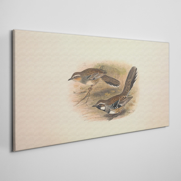 Birds in a delicate setting Print on canvas