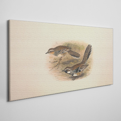 Birds in a delicate setting Print on canvas