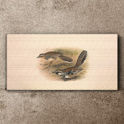 Birds in a delicate setting Print on canvas